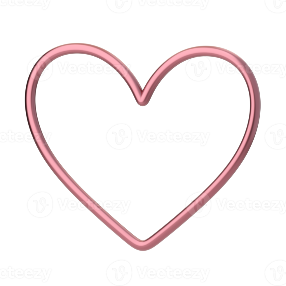 3d heart icon. Concept of love day, Valentines day, likes, wedding event. 3d high quality render isolated png