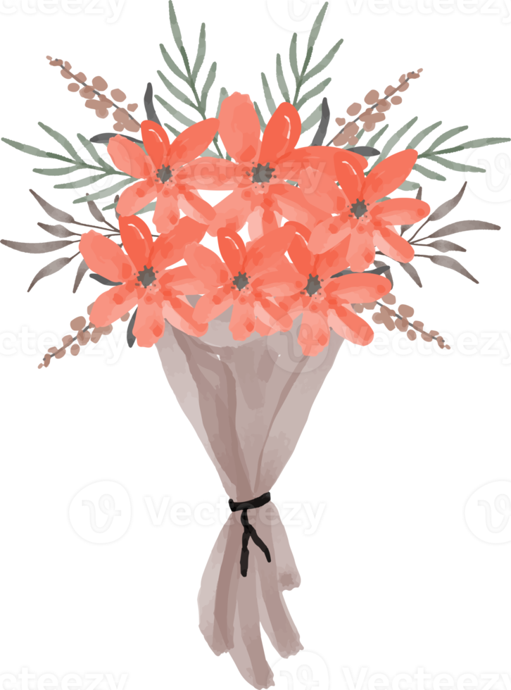 elegant watercolor flower bouquet illustration png