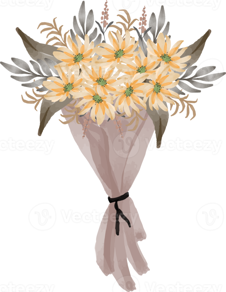 elegant waterverf bloem boeket illustratie png