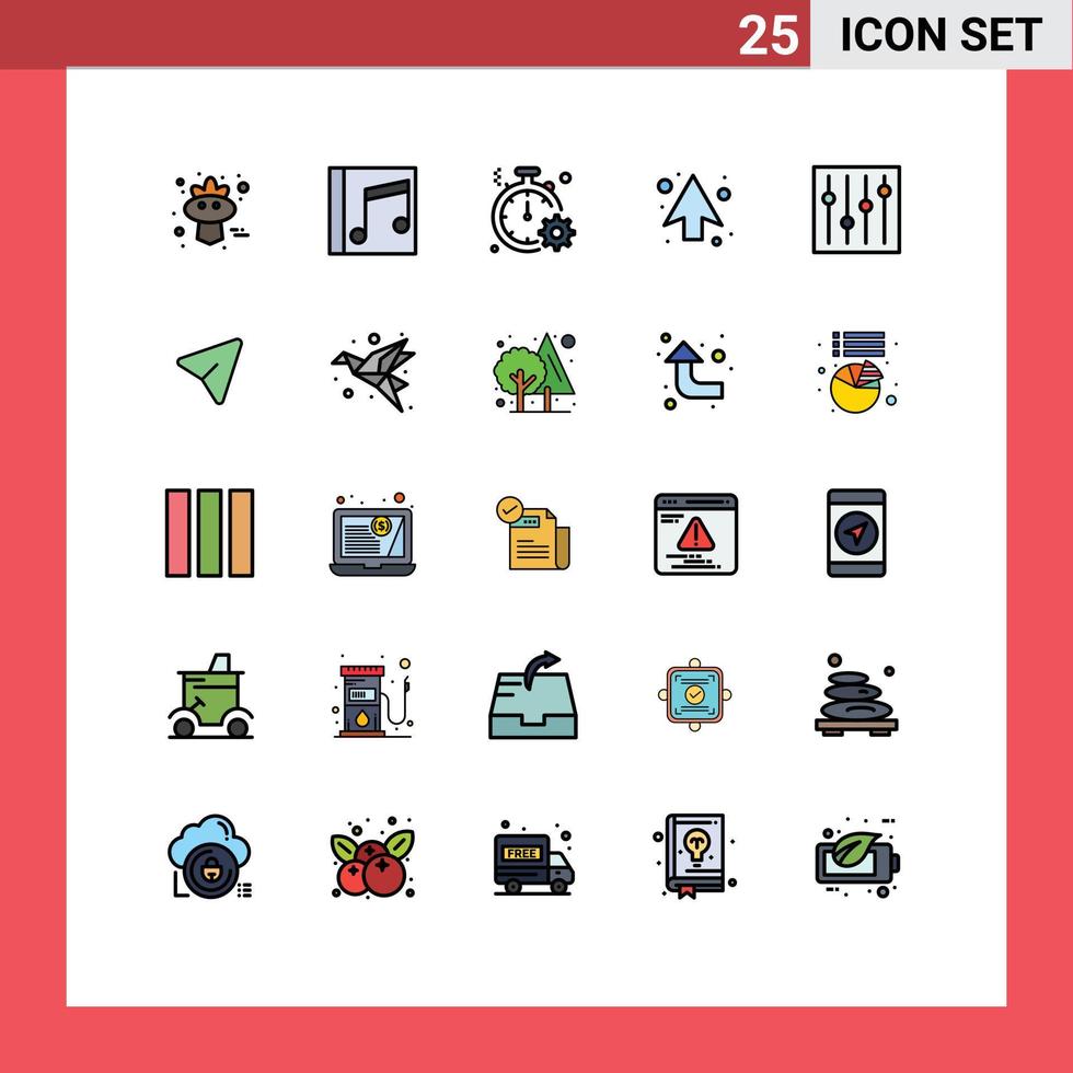 25 líneas rellenas de vectores temáticos colores planos y símbolos editables de flechas de dirección canciones flecha elementos de diseño de vectores editables rápidos