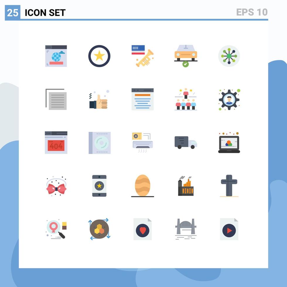 Set of 25 Modern UI Icons Symbols Signs for cell atom laud ok complete Editable Vector Design Elements