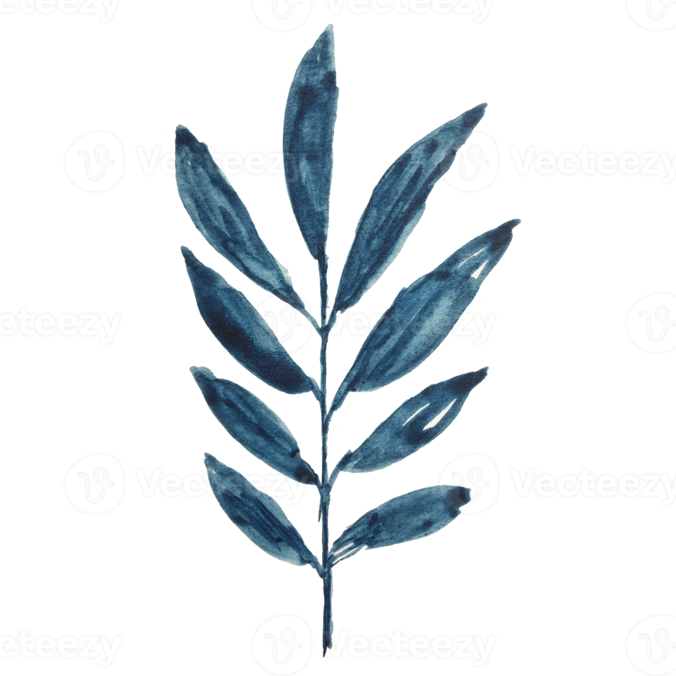 Blue watercolor simple flower png