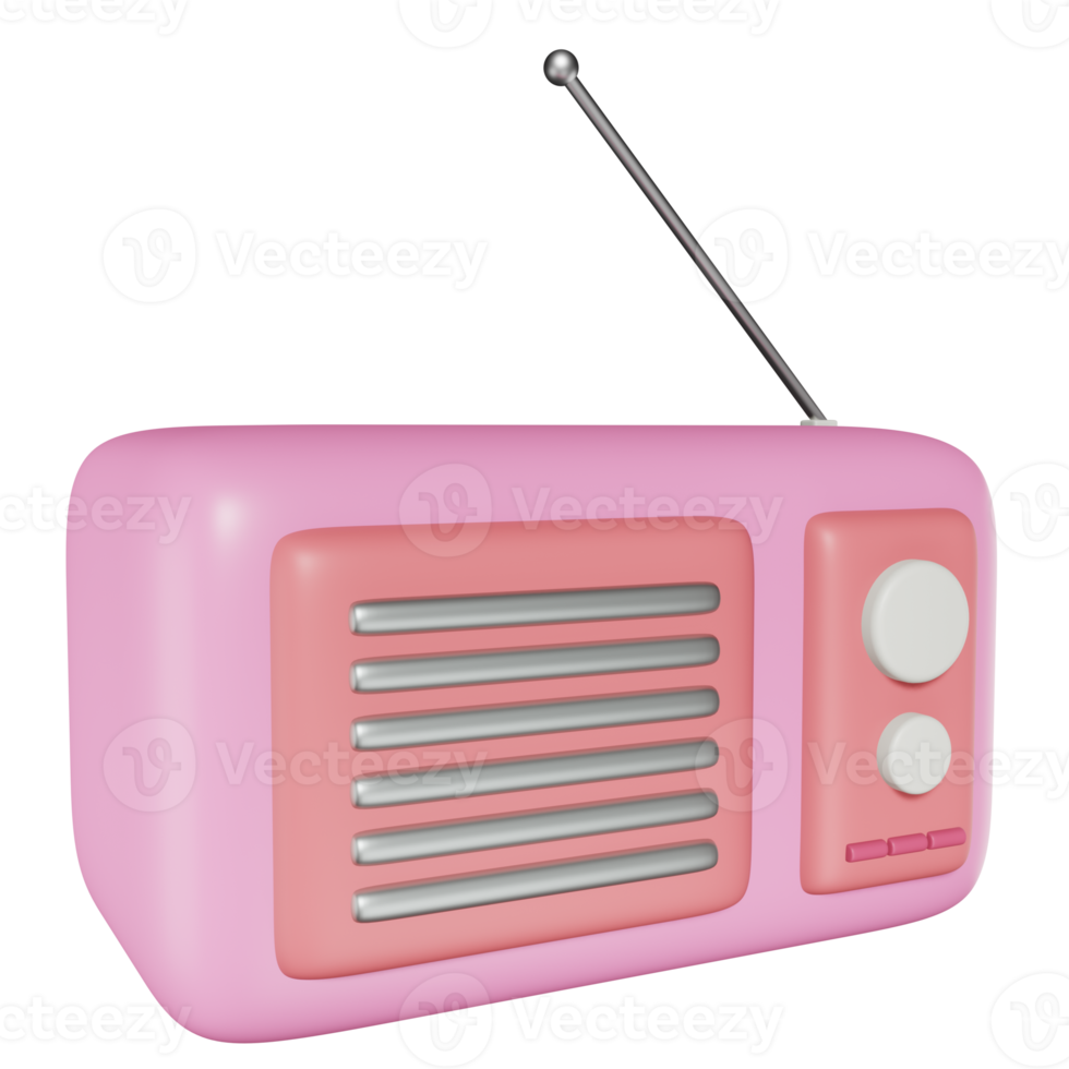 3D Radio Isolated in Transparent Background png