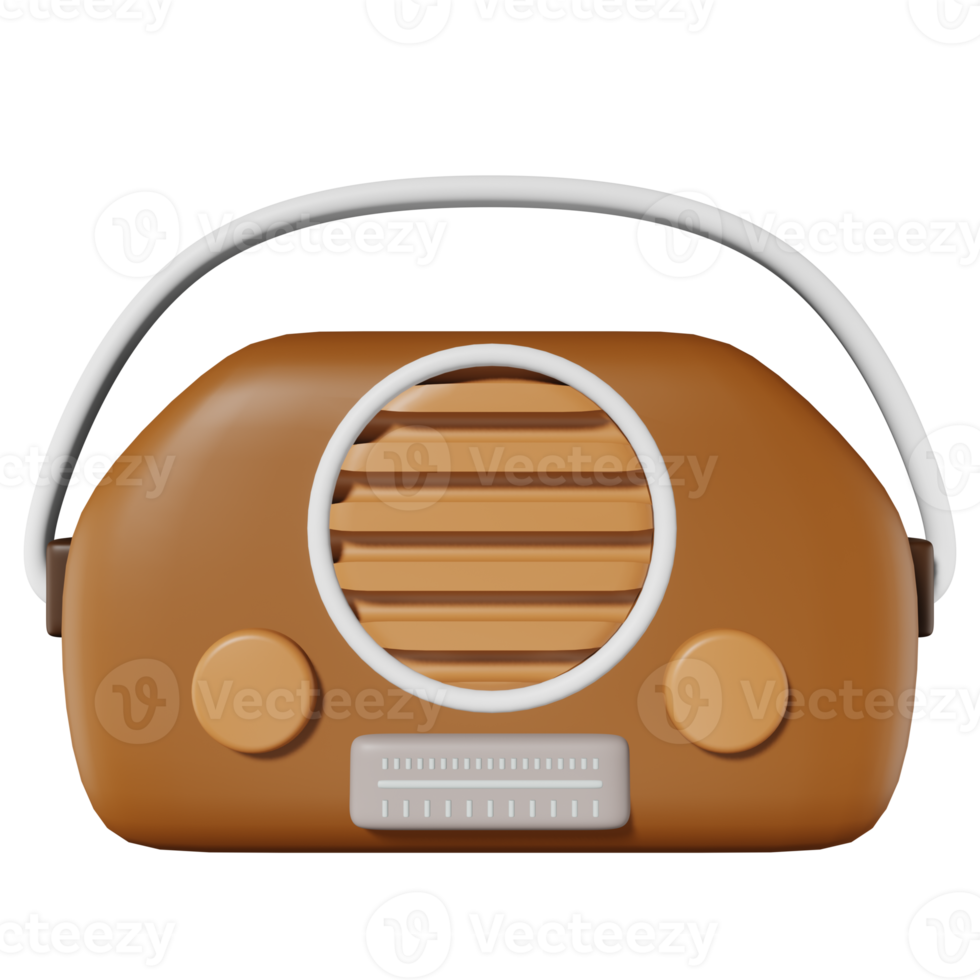 3D Radio Isolated in Transparent Background png