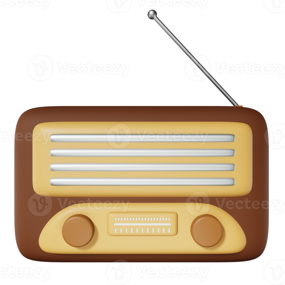 3D Radio Isolated in Transparent Background png