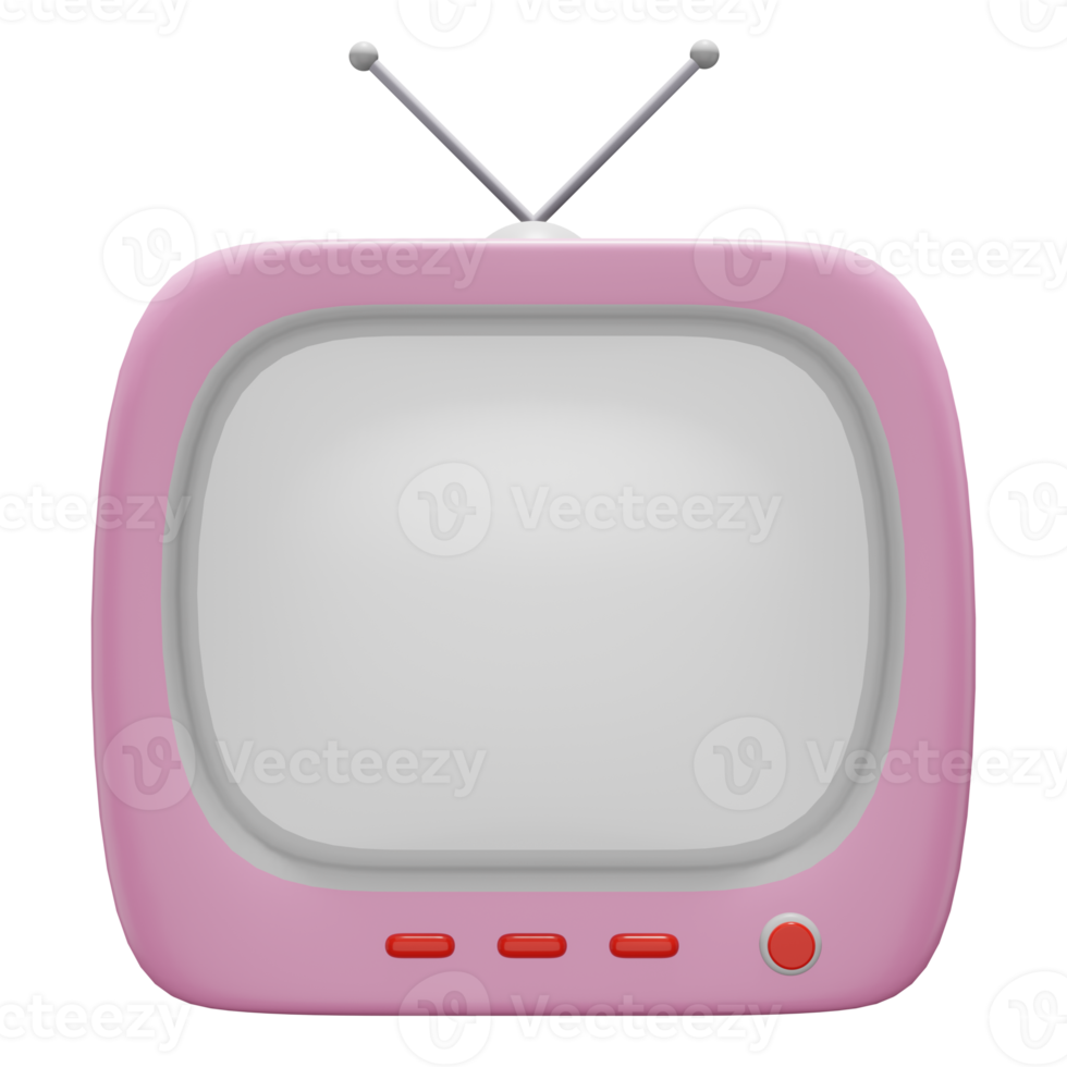 ilustração 3d de televisão isolada em fundo transparente png