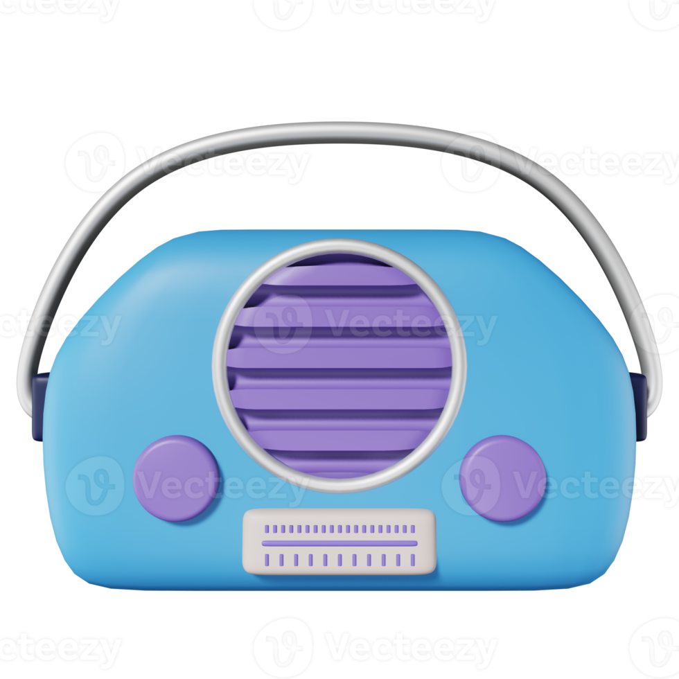 3D Radio Isolated in Transparent Background png