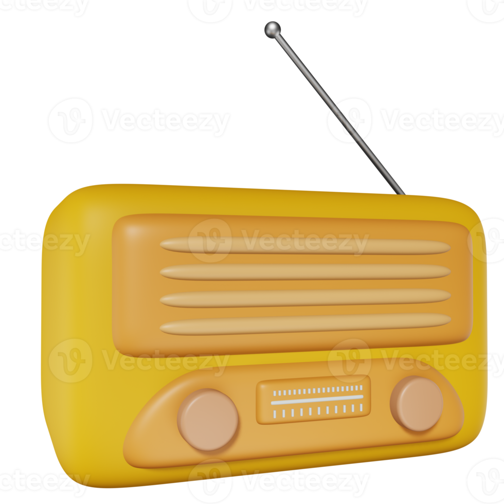 3D Radio Isolated in Transparent Background png