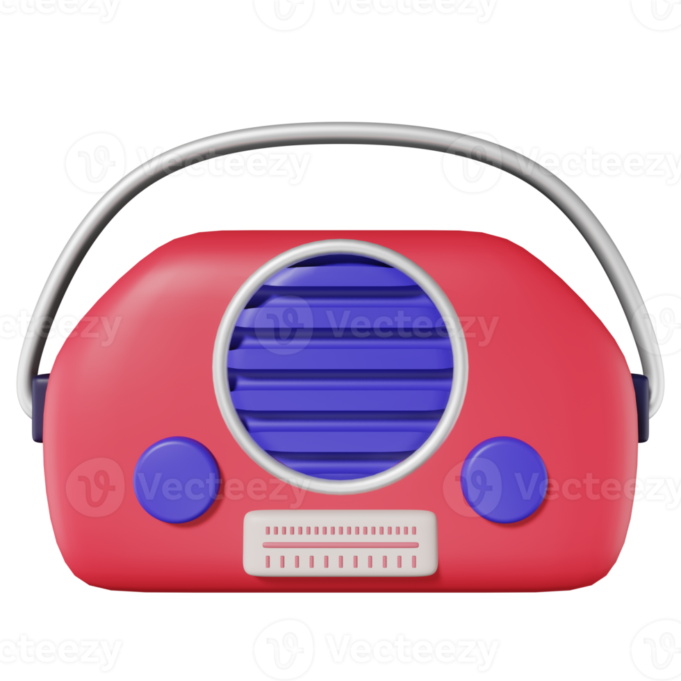 3d radio geïsoleerd in transparant achtergrond png