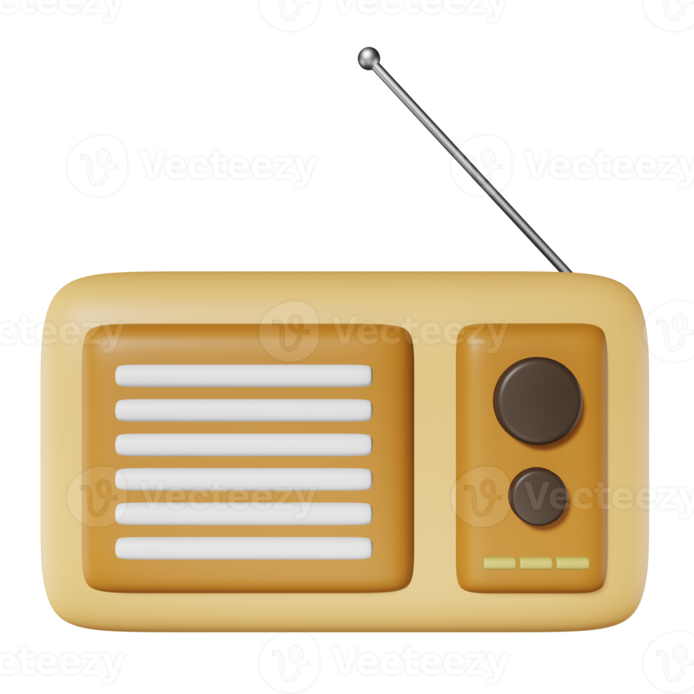 3D Radio Isolated in Transparent Background png