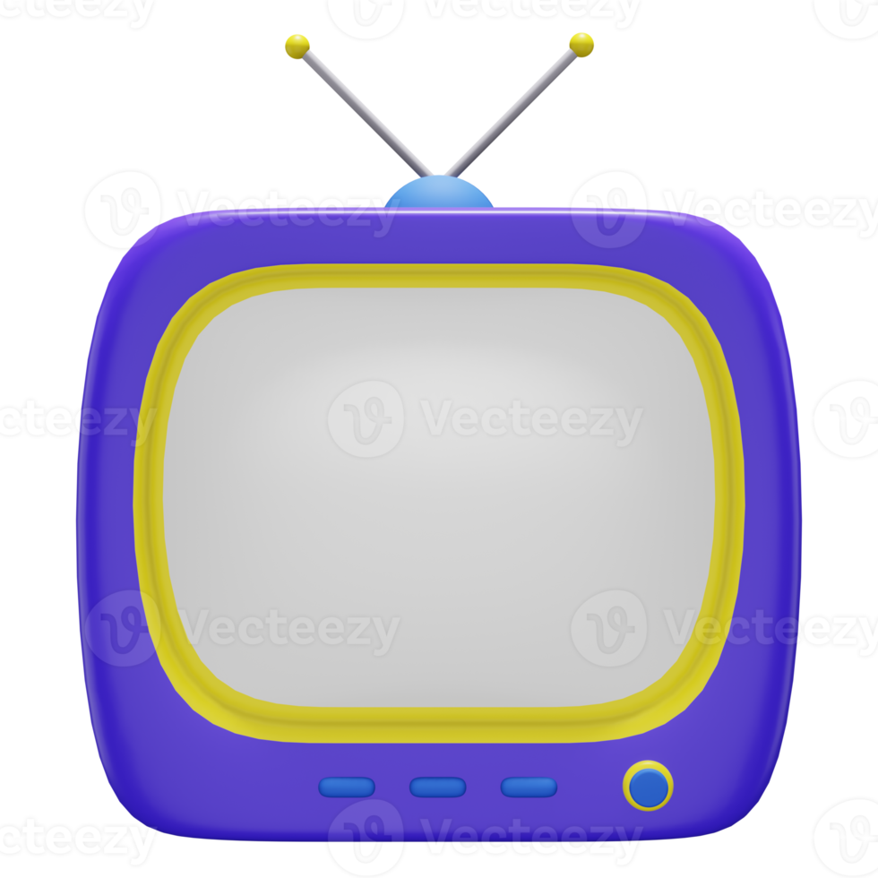 Television 3D Illustration isolated on transparent background png