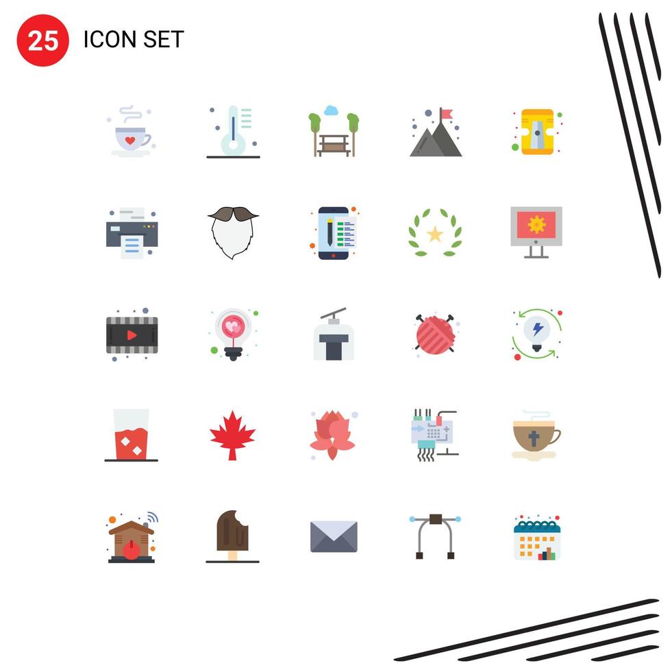 Set of 25 Modern UI Icons Symbols Signs for pencil management gastronomy company trees Editable Vector Design Elements