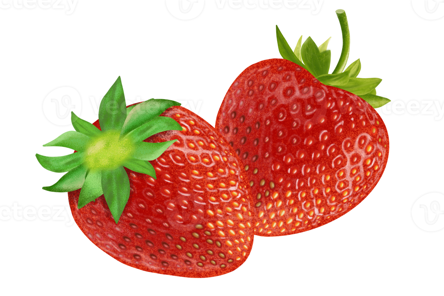illustration de fruits frais aux fraises, peinture couleur. png