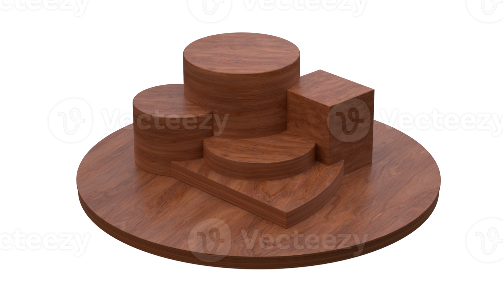 Wooden Set Rosewood Varnished png