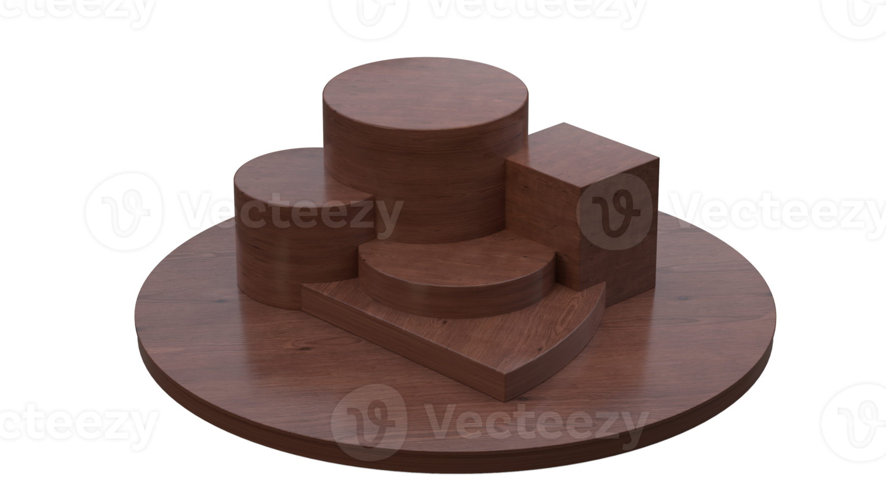 Wooden Set Walnut Varnished png