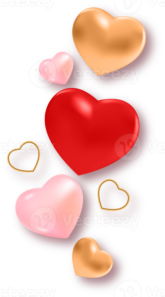 Love Heart Element for Valentine's Day png
