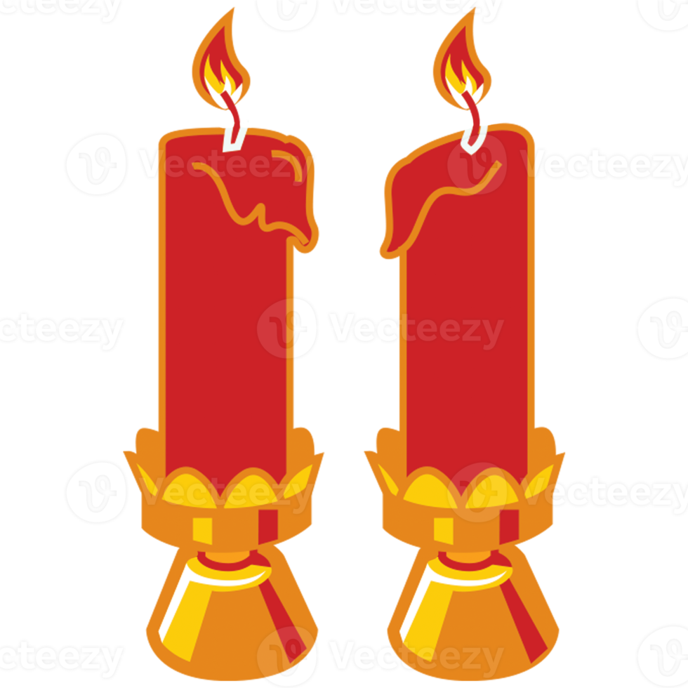 Chinese New Year Illustration Candle png