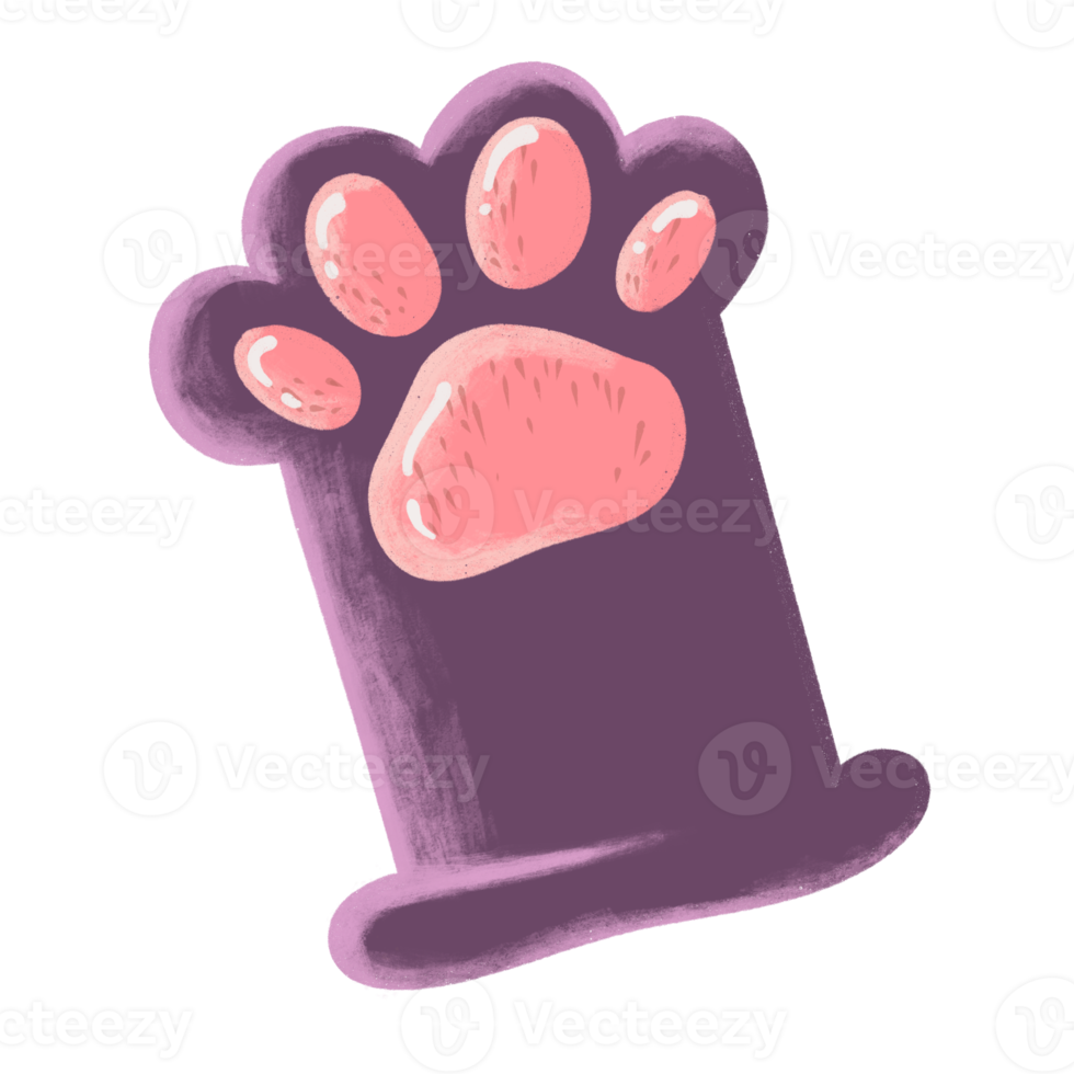 ilustración de guante de aseo de gato png
