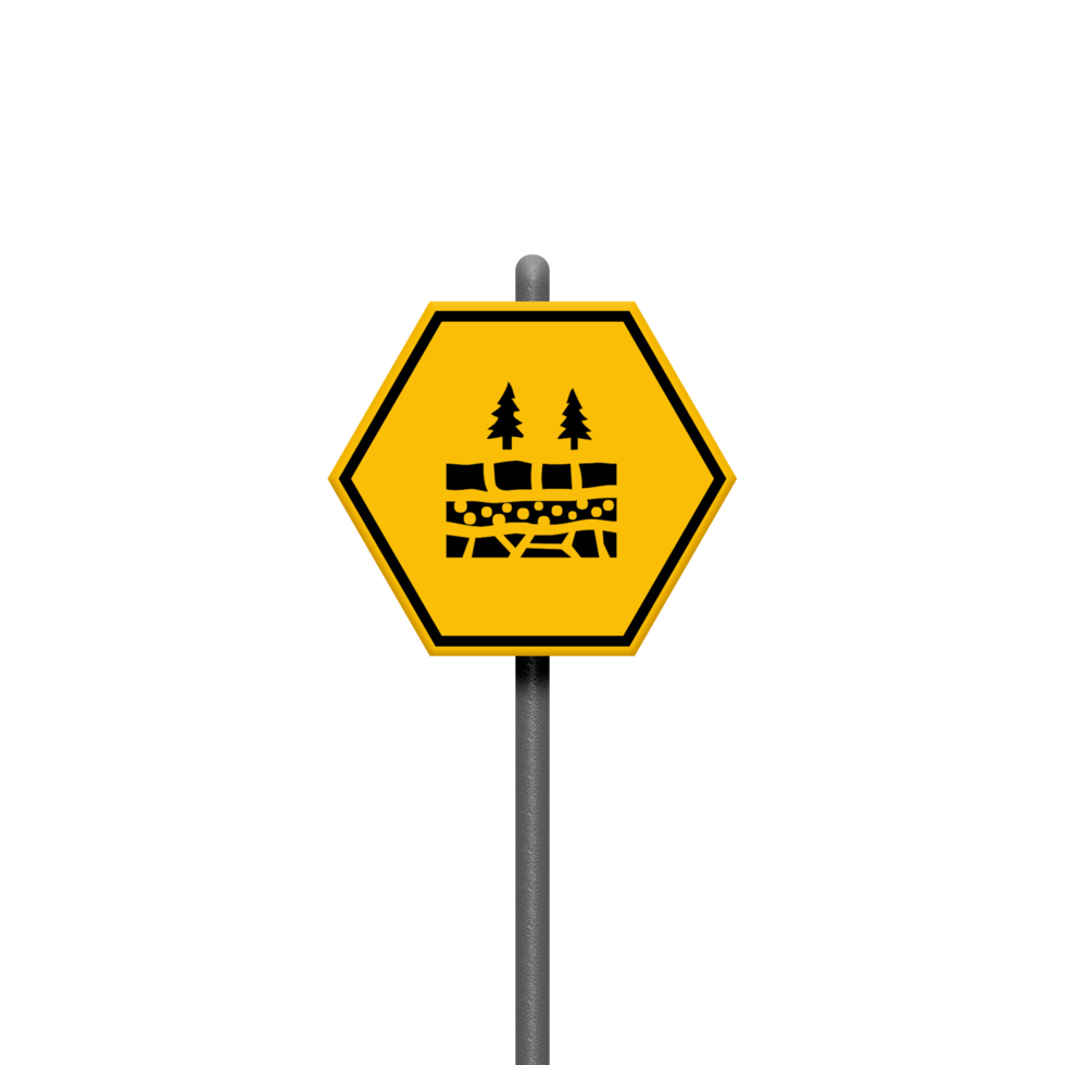 Traffic signs boards on metal stand png