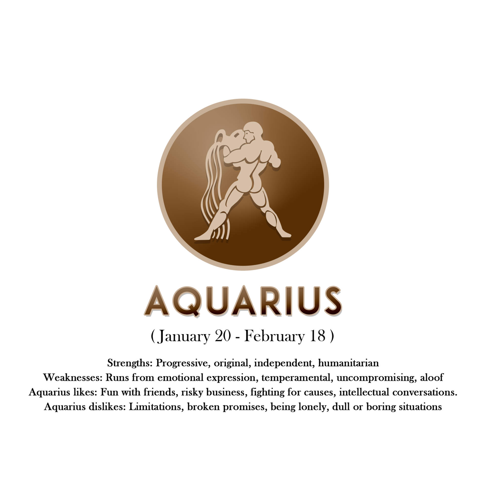 Aquarius horoscope sign in zodiac with Traits 16780032 PNG