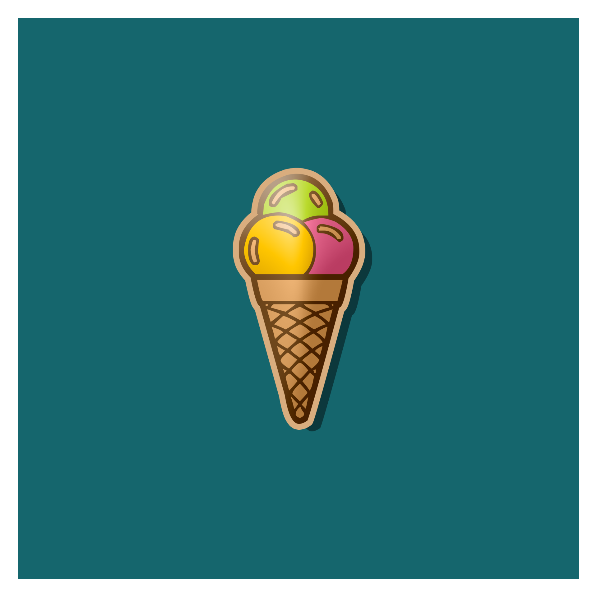 Ice cream logo. Waffle cones, ice cream balls. 16780033 PNG