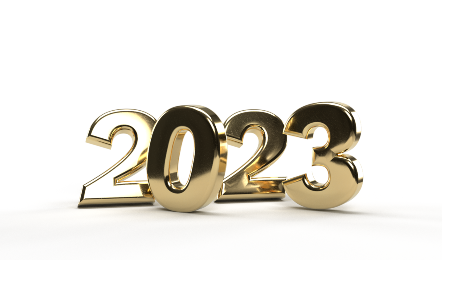 3d render of 2023 happy new year png