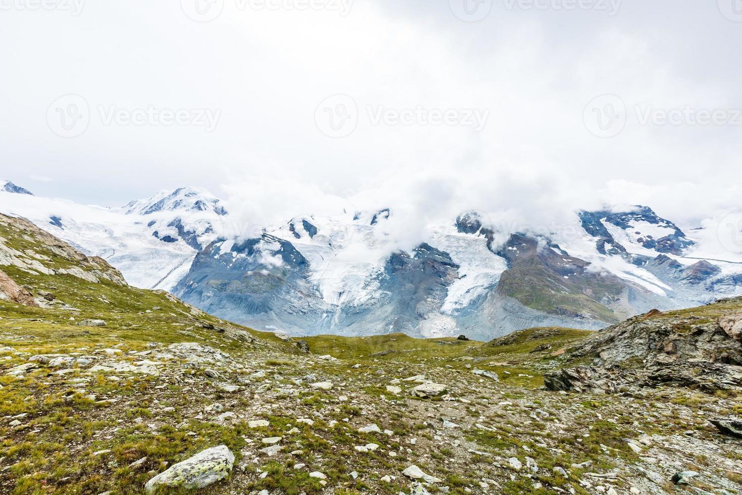 Amazing mountain landscape with cloudy sky, natural outdoor travel background. Beauty world. photo