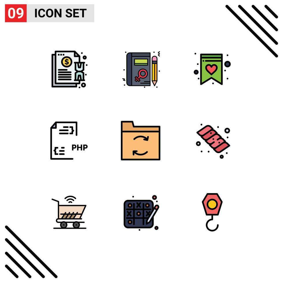 9 Creative Icons Modern Signs and Symbols of backup document learning development coding Editable Vector Design Elements