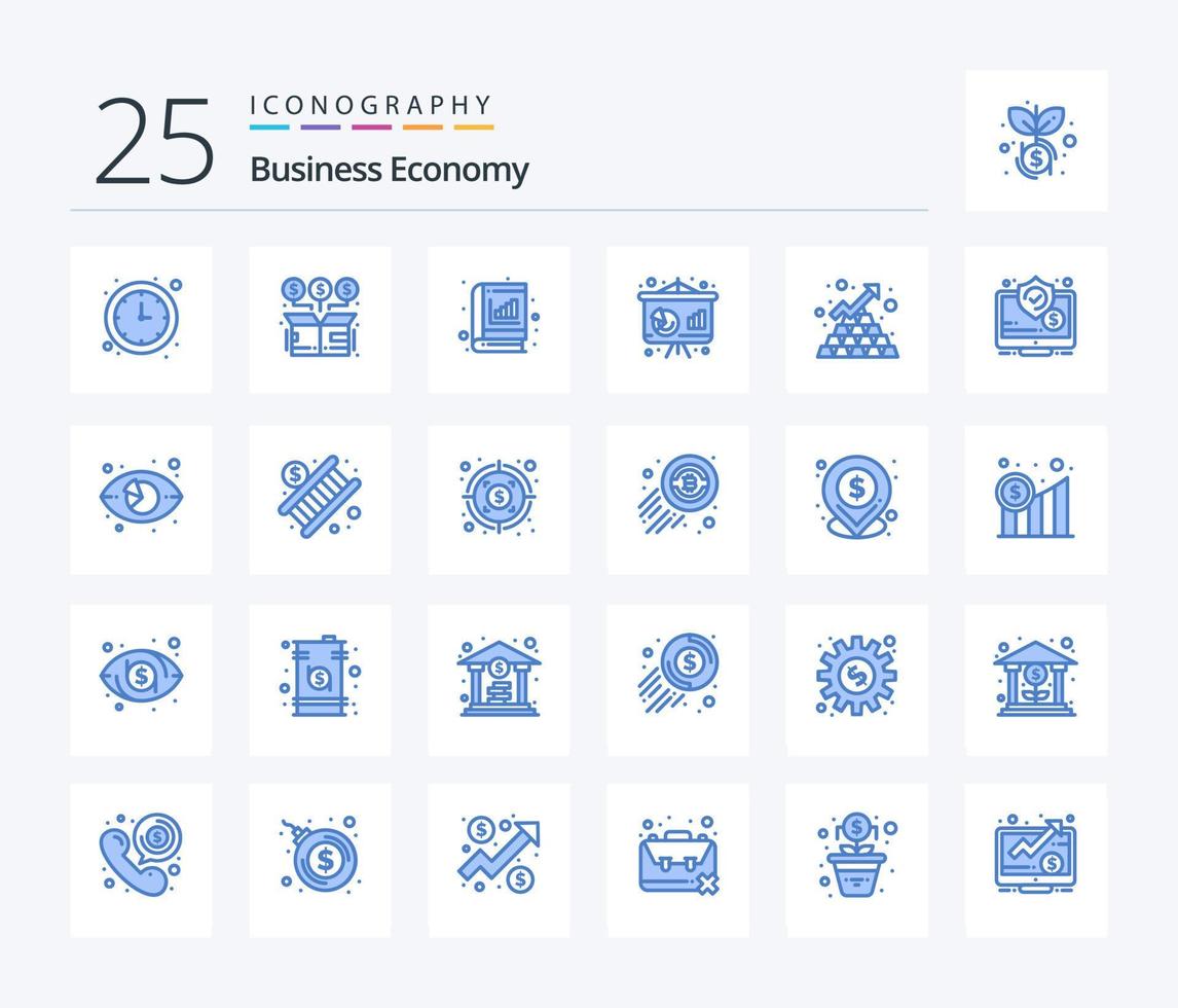 Economy 25 Blue Color icon pack including finance. chart. online. business. graph vector