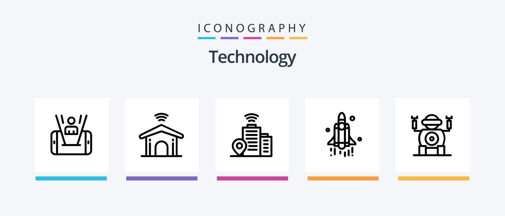 Technology Line 5 Icon Pack Including reality. glasses. world. technology. data. Creative Icons Design vector