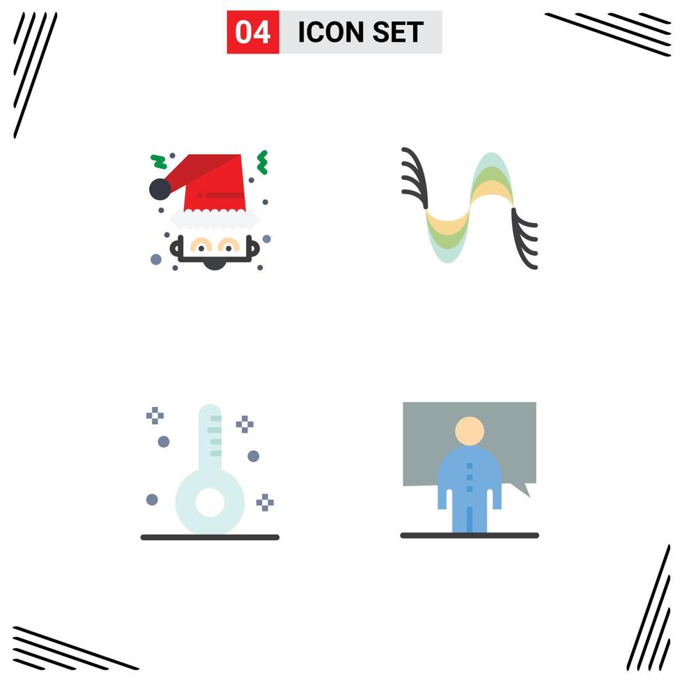 4 iconos creativos signos y símbolos modernos de sonido navideño santa hertz fitness elementos de diseño vectorial editables vector