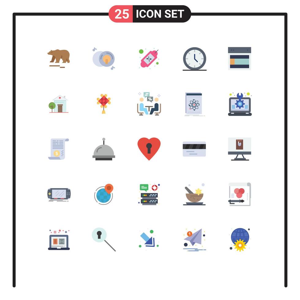 Universal Icon Symbols Group of 25 Modern Flat Colors of layout web coupon user media Editable Vector Design Elements