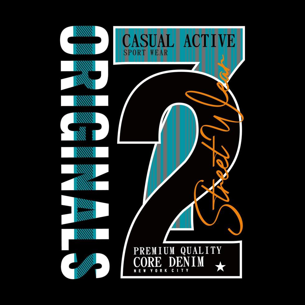 originals core denim text typography design vector