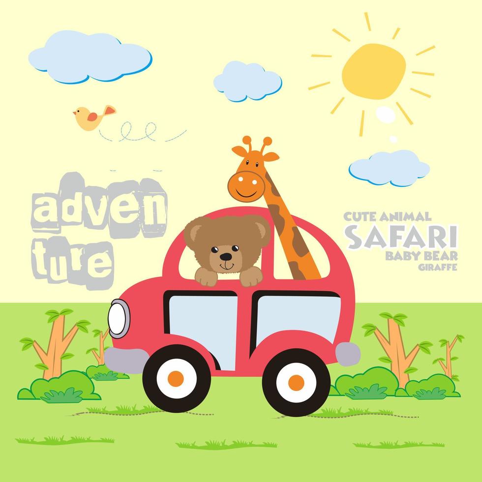 vector cute cartoon animal safari design