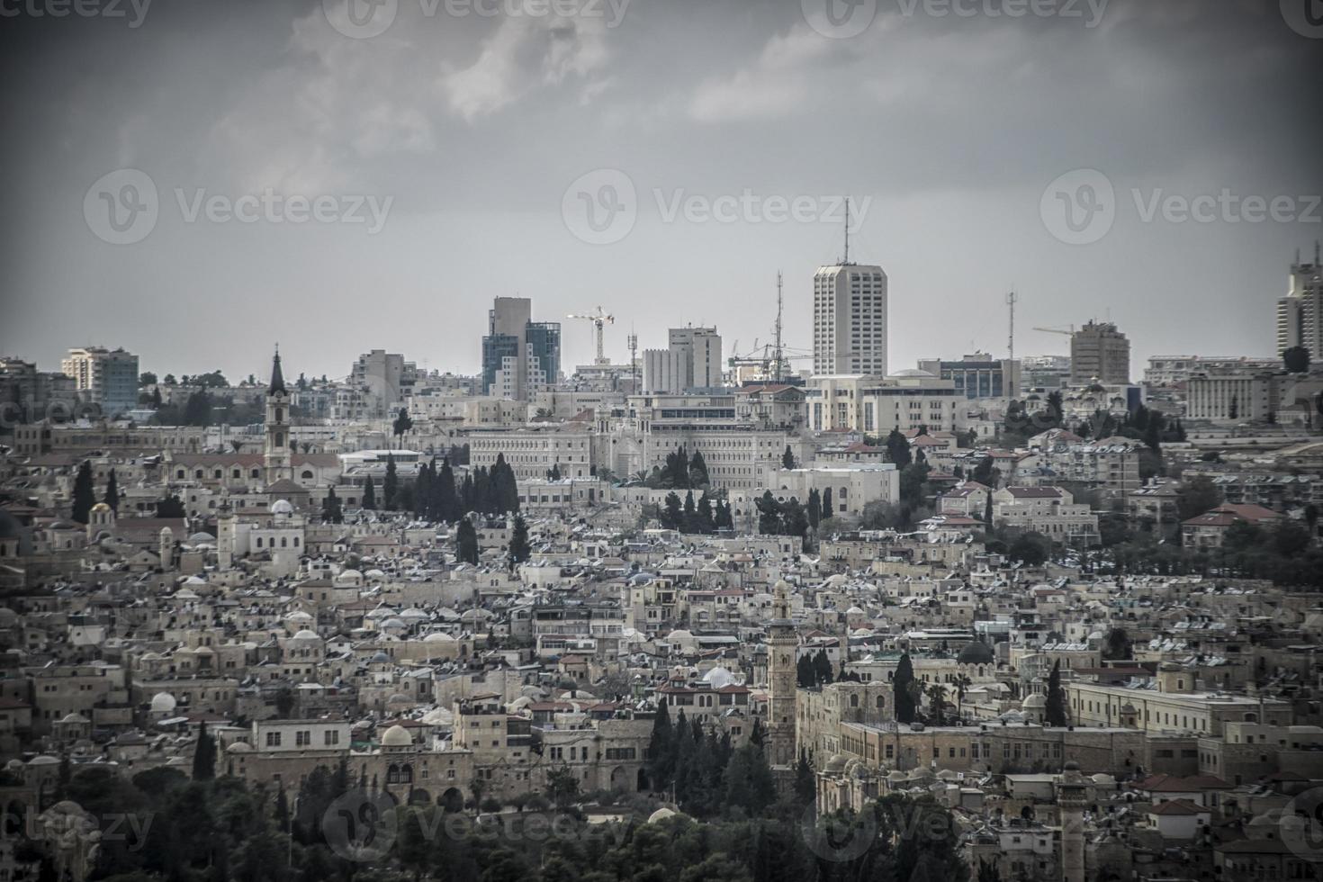 Jerusalem, Israel A panoramic view of the old city from the Mount of Olives photo