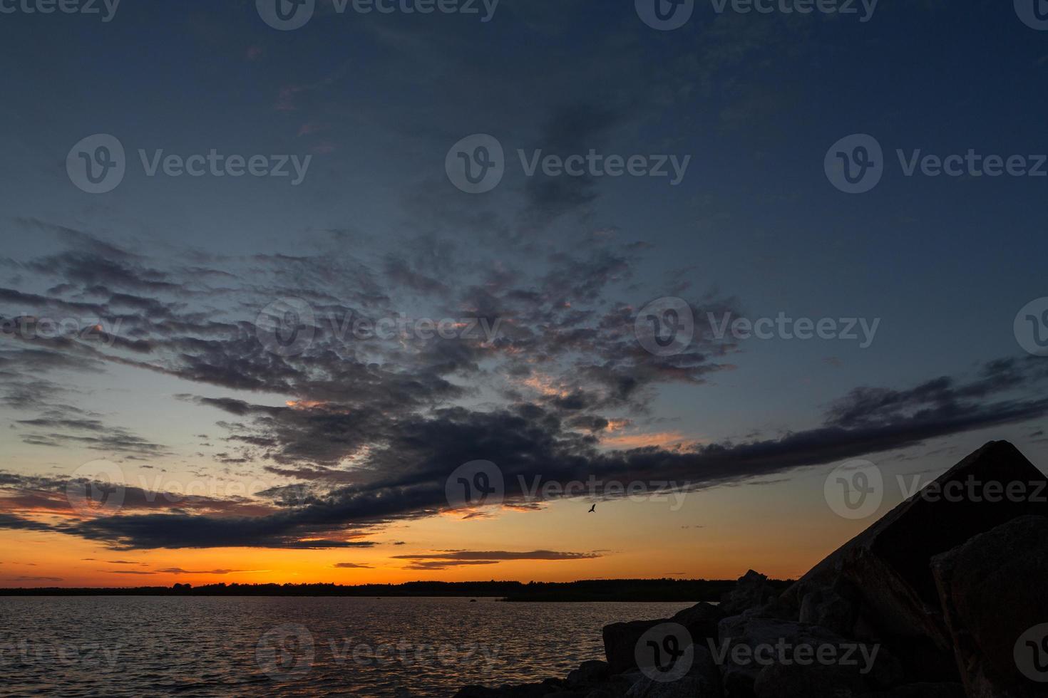 Sunset With Dark Clouds photo