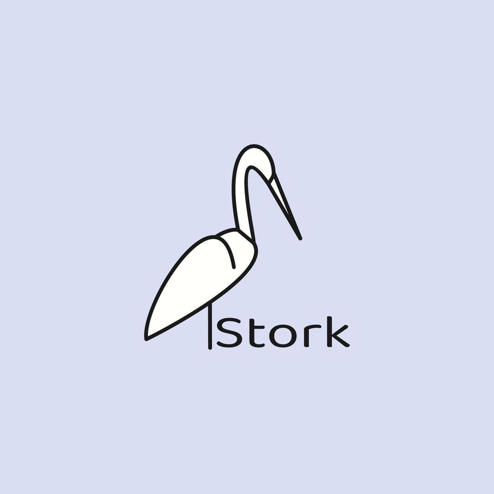 diseño de logotipo de cigüeña vector