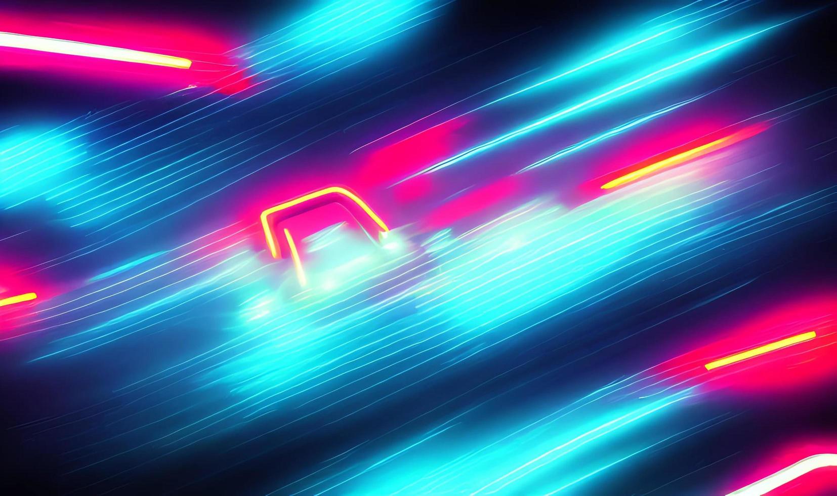 Speed motion on night road. Speed traffic movement road at night, high speed effect. photo