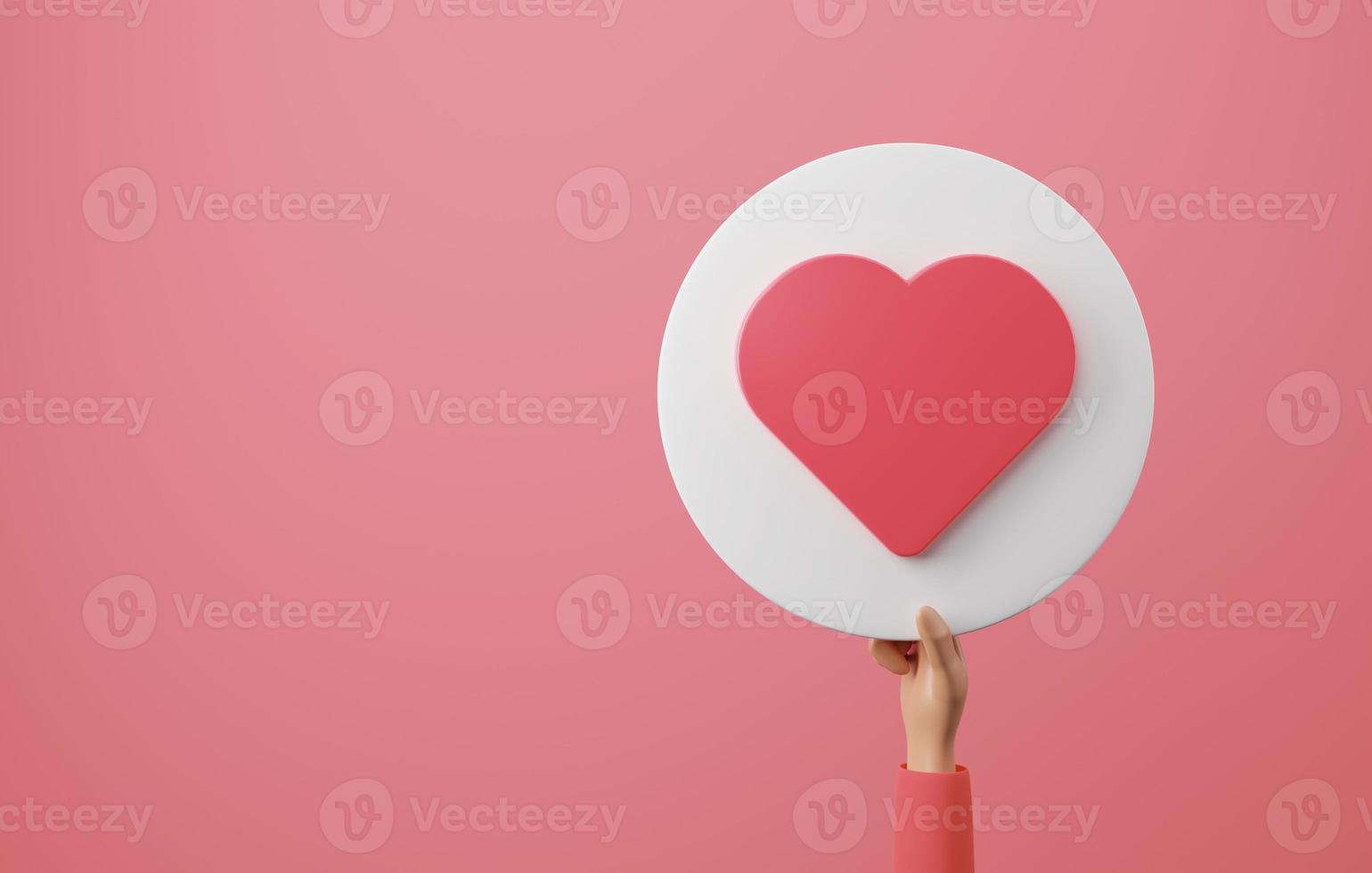 Send love speech bubbles Give a heart icon or give love. 3d illustration, 3d rendering photo