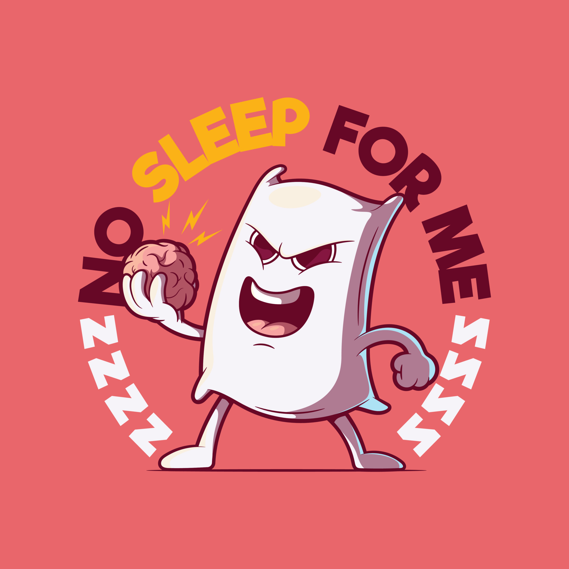 Pillow character holding a small brain vector illustration. Funny, intelligent, sleep design concept. 16786063 Vector Art at Vecteezy Pillow character holding a small brain vector illustration. Funny, intelligent, sleep design concept. 16786063 Vector Art at Vecteezy