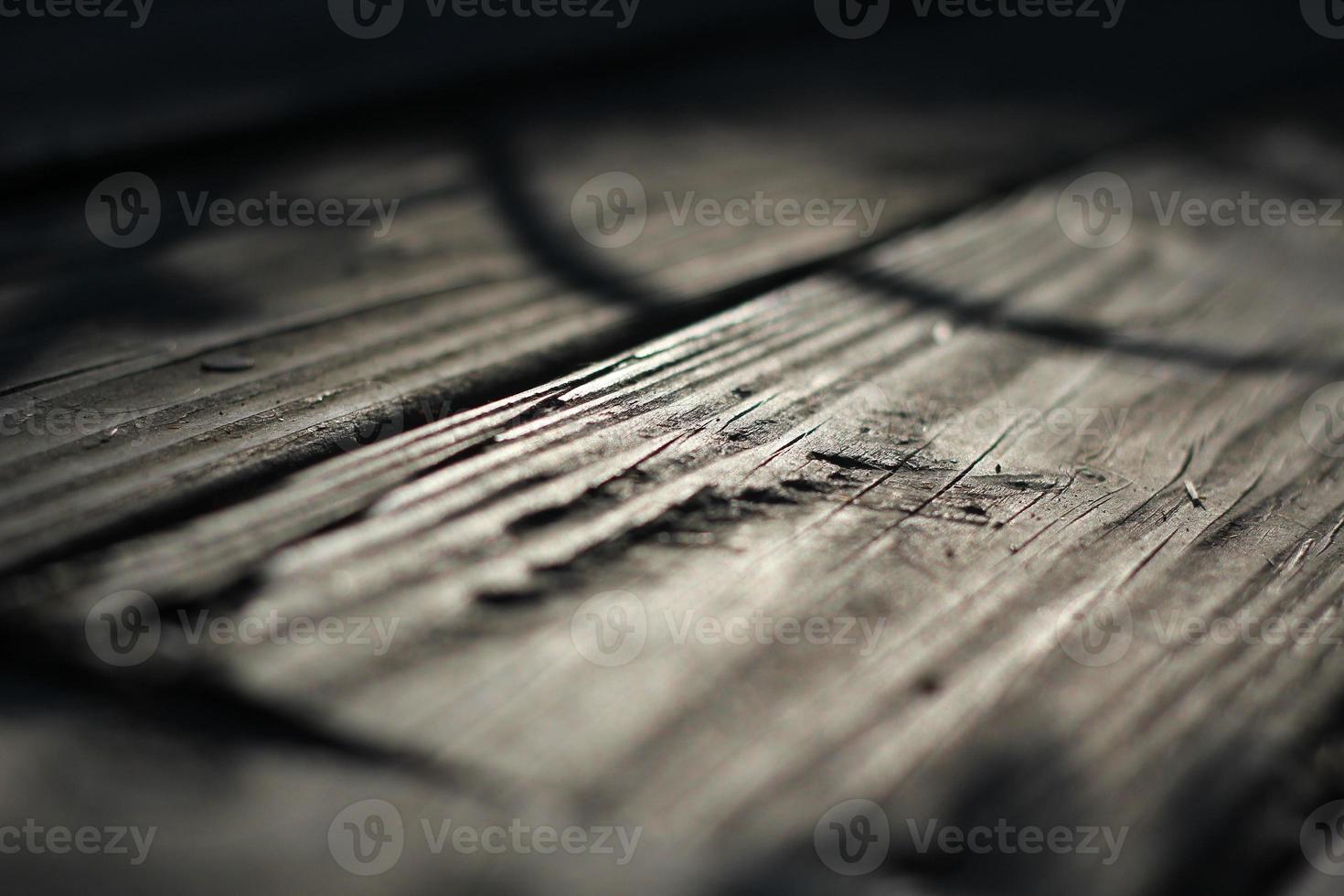 Wooden balcony with sunlight in the back in the morning, deep off-field, wood texture, brown wooden balcony. photo
