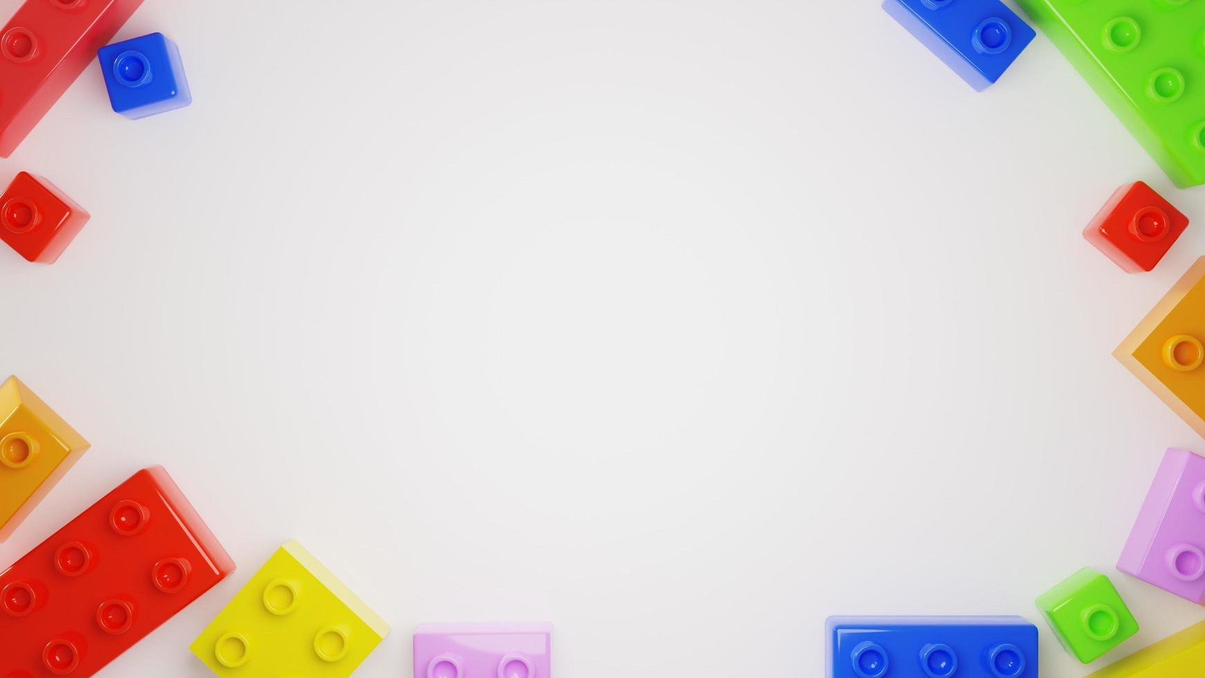 Colorful brick toy copy-space. Suitable for cheerful children's theme backgrounds photo