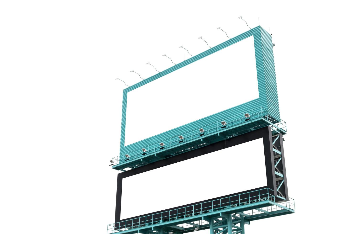Outdoor billboard on white background with clipping path photo