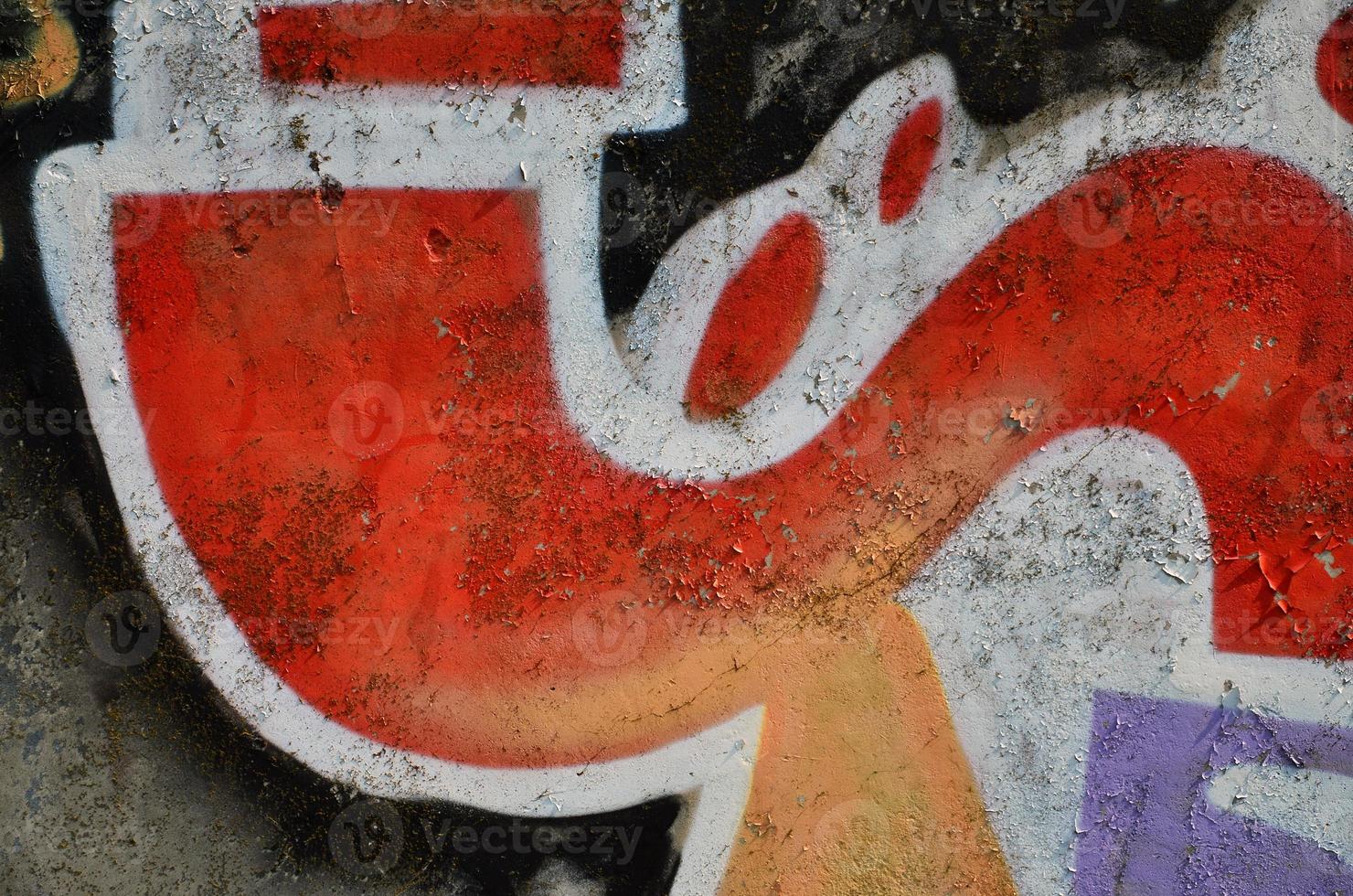 Background image of the wall decorated with colorful abstract graffiti. Street art concept photo