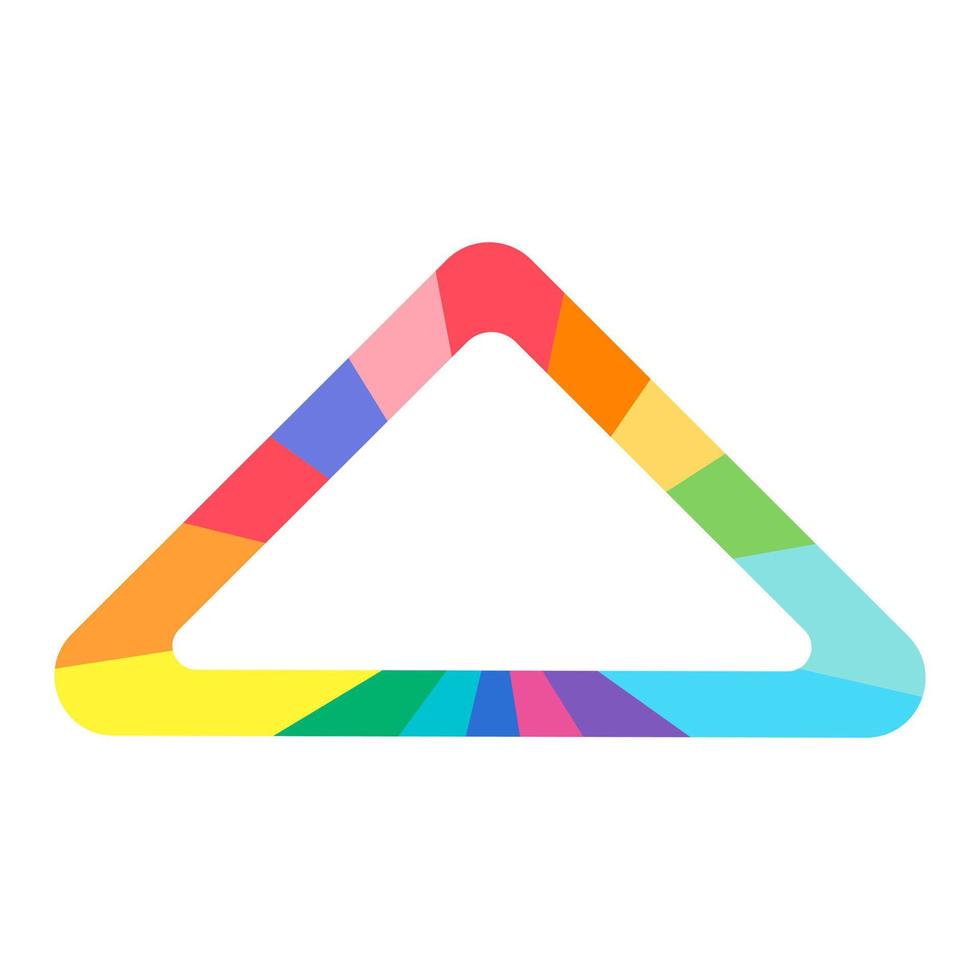 Rainbow color frame triangle vector