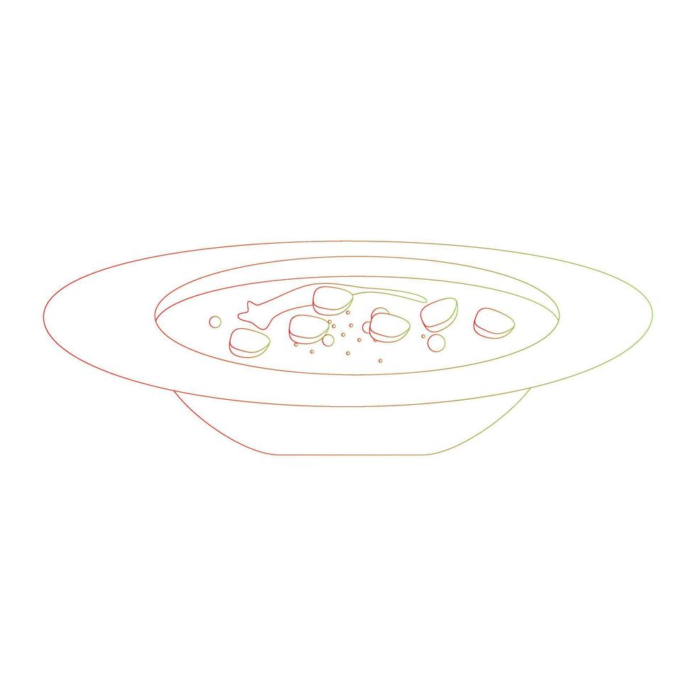 Cute butternut squash soup. Thanksgiving, Christmas food. Isolated on white background, flat design, EPS10 vector, line art vector
