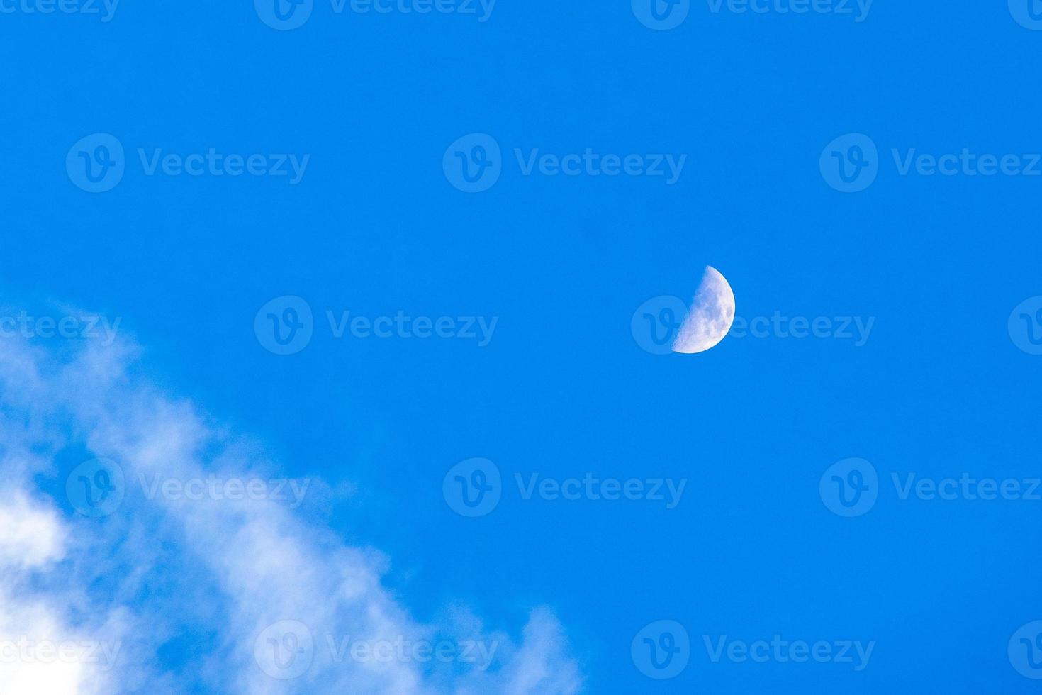 Close up of the moon shining brightly in Mexico. photo