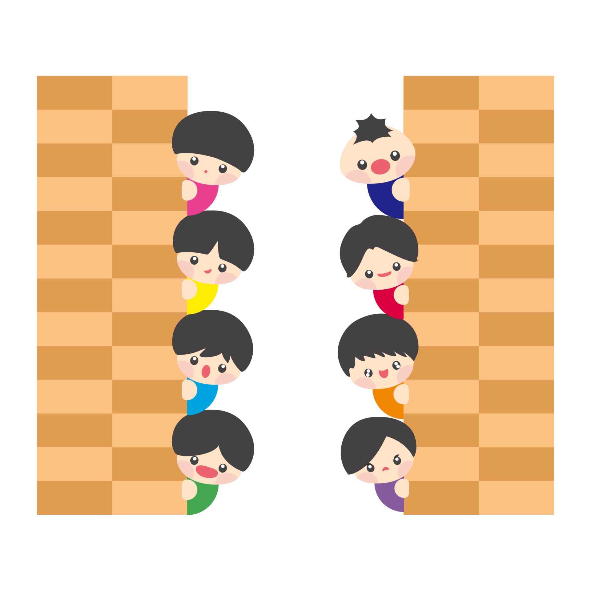 Hide and seek game playing kids together Vector Image