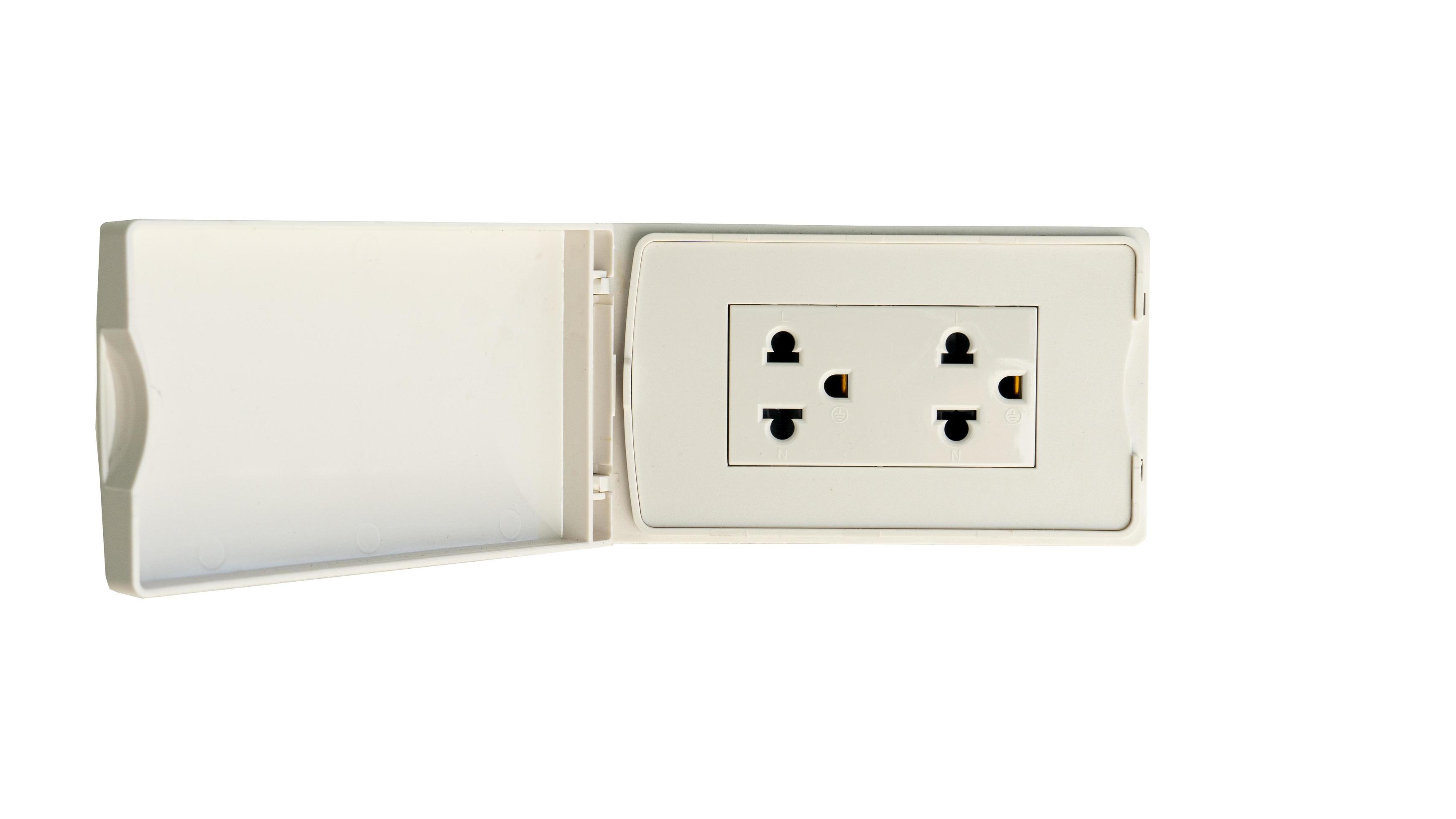 Object of twoway electrical plug block with waterproof cover. for