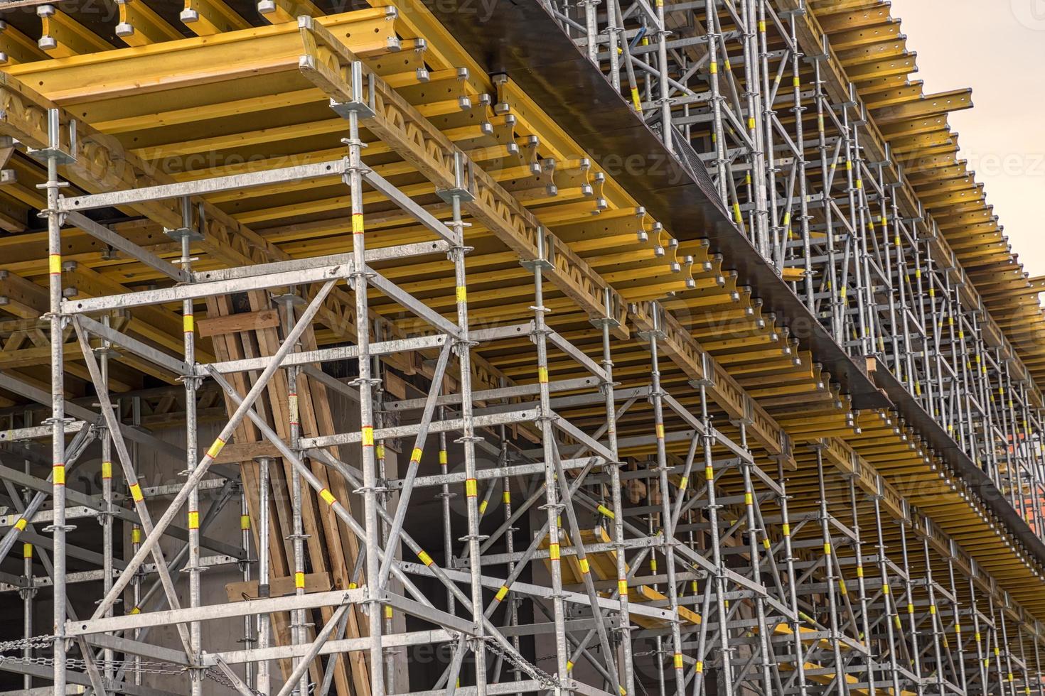 Construction formwork for a casting of monolithic concrete structures and scaffolding. photo